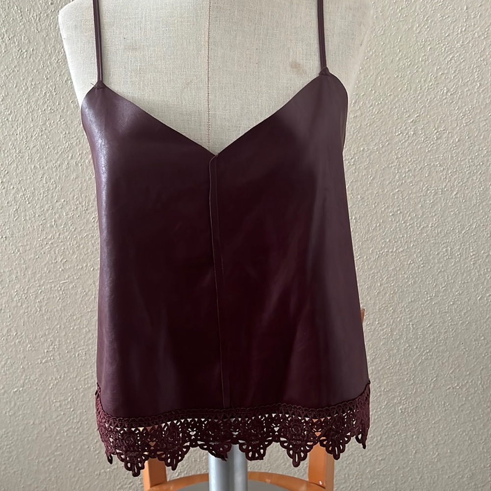 Top wine color size S material 50% PU 60% polyester